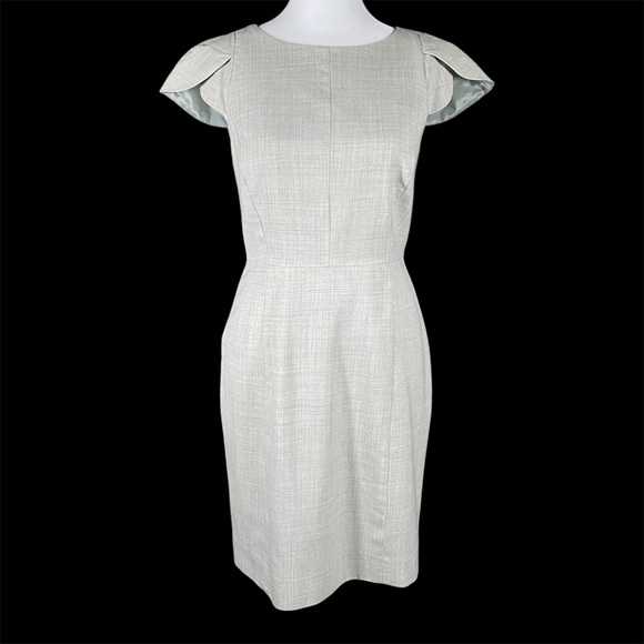 J. Crew Dresses & Skirts - J. Crew Cap Sleeve Fitted Minimalist Old Money Dress 100% Wool, Light Gray Sz 2P